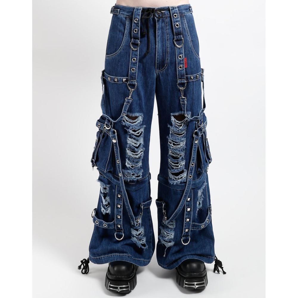 Tripp NYC - Shredder Denim Strap Weite Hose - Blau